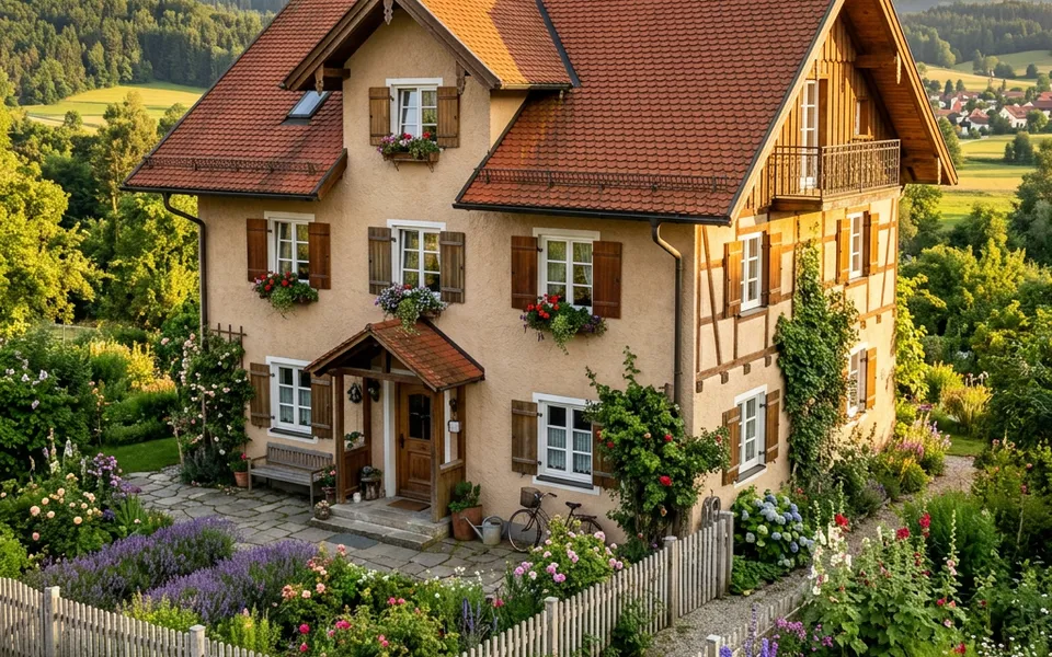 Landhaus mit Satteldach, Sprossenfenstern und Bauerngarten – Landhaus-Preise 2026 ab 280.000 Euro Landhaus mit Satteldach, Sprossenfenstern und Bauerngarten – Landhaus-Preise 2026 ab 280.000 Euro